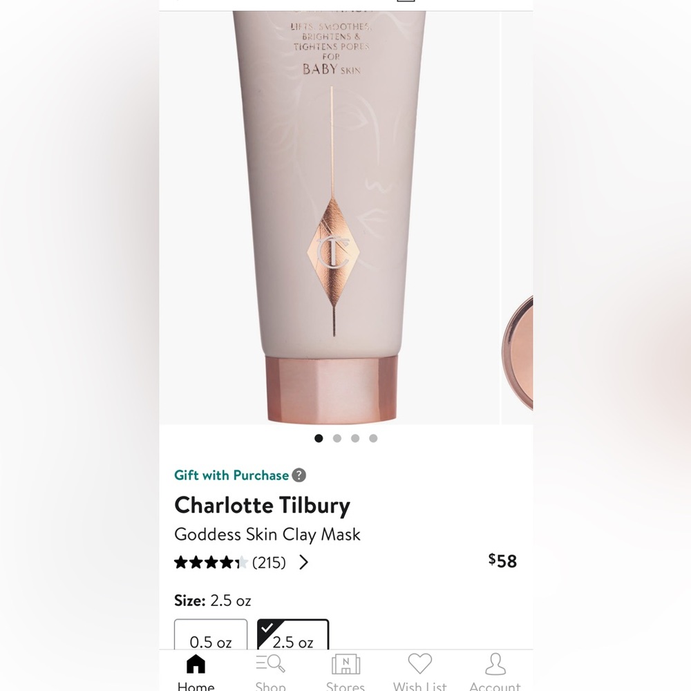 Charlotte Tilbury
Goddess Skin Clay Mask